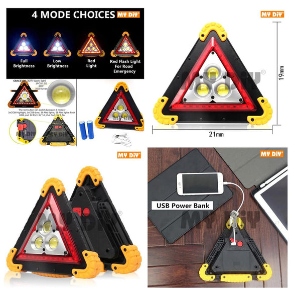 Solar Triangle Torch and red multi function work light